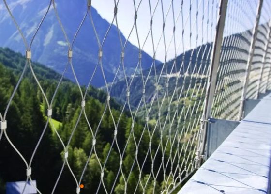 Selbstblockierung der Sicherheits-Balkon-flexible Edelstahl-Seil-Maschen-30m/Rolle