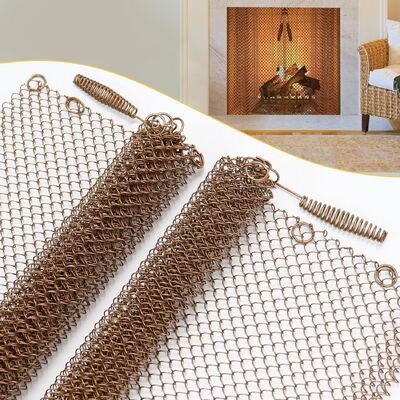 Sicherheits-1,2-mm-Goldfarben-Kettenglied-Metallvorhang-Design für Kamingitter