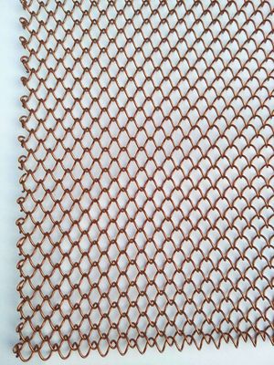 6x6mm Aluminium-Kettengliedervorhang Gold Architekturgewebe