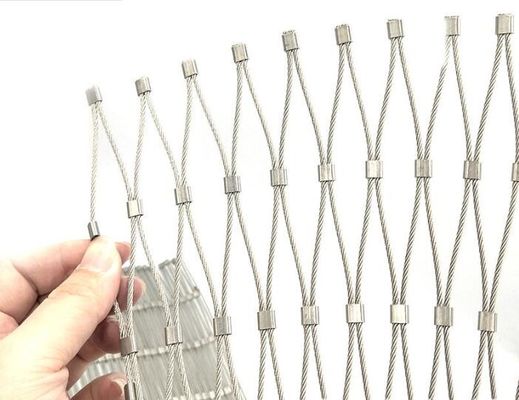 304 Edelstahl-Seilnetz Flexibles Sicherheitsnetz Dekoratives Drahtseilnetz mit kundenspezifischer Größe für Geländer und Zoo-Gehege