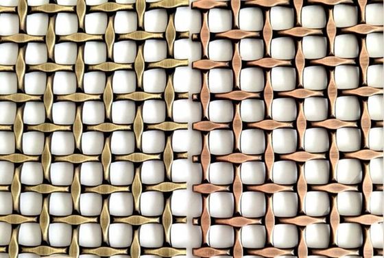 Dauerhafte goldene Messing Farbe Edelstahl Architektonische Gewebte Drahtnetz für Vorhang