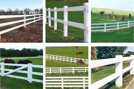 Weißes PVC-Vinyl-Pferdezaun für Ranch - Langlebig & Wartungsarm