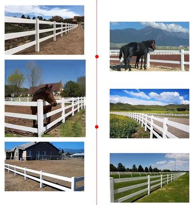 Weißer Kunststoff Schienenzaun Vinylzaun 3 Schienen 4 Schienen Pferd PVC Farmzaun