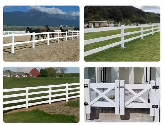 Einfache Installation 3 Schienen Design PVC Kunststoff Vinyl beschichtet Ranch Paddock Pferde Zaun