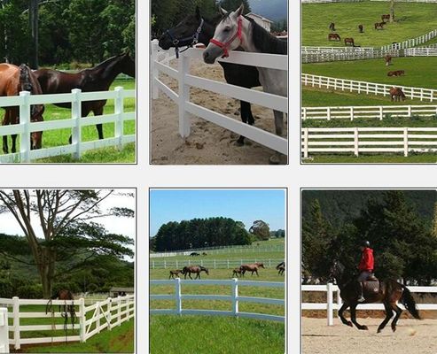 Dauerhafte 3 Schienen PVC Farm Zaun Kunststoff Zaun Ranch Paddock Pferdezaun