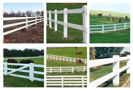 Pvc-Panel Bauernhof Zaun Garten Zaungitter Neue Privatsphäre Weiß Vinyl 2 Schienen Zaun