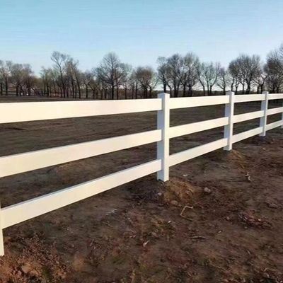 Weiße Farbe 2Rails 3Rails PVC Kunststoff Vinyl Farm Zaun Ranch Zaun