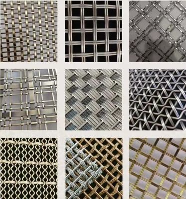 Kundenspezifische Messing-Antik-Finish-Architektur-SS-Kräuselungsmaschen-Außenverkleidung aus architektonischem Metallgeflecht