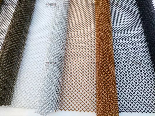 Sicherheits-1,2-mm-Goldfarben-Kettenglied-Metallvorhang-Design für Kamingitter
