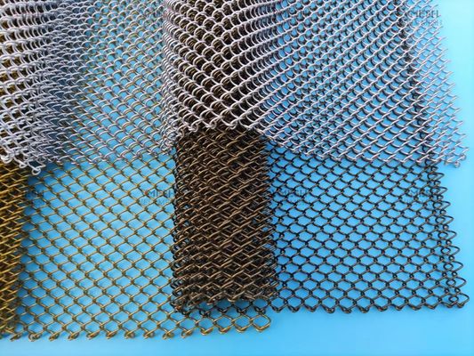Haushalts-Innen-Metallgitter, goldfarbene Stahlmaterial-Kamin-Netzvorhang