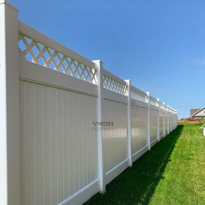 6 Fuß Outdoor Garten Weiß Billig PVC Vinyl Gitter Privatsphäre Zaun