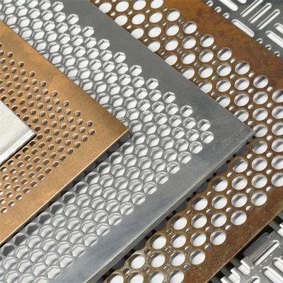 Pulverbeschichtung Bronze-Goldfarbe Honigsack-Rundloch-Loch Metallnetz Perforierter Metallblech
