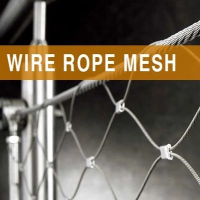 Dekoratives handgewebtes Edelstahl-Drahtseilnetz mit 1,5 mm/2 mm/2,5 mm Drahtdurchmesser und 25*25 mm/30*30 mm/50*50 mm Maschenöffnung für Volierennetze und Zoo-Netze