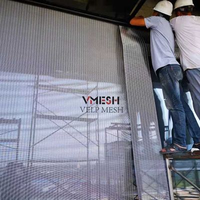 Kundenspezifische Messing-Antik-Finish-Architektur-SS-Kräuselungsmaschen-Außenverkleidung aus architektonischem Metallgeflecht