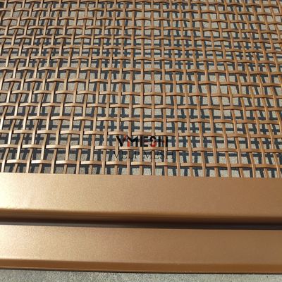 Pulverbeschichtung Goldfarbe Architektonische Edelstahl Dekorationsdrahtnetzvorhänge
