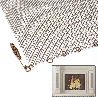 Haushalts-Innen-Metallgitter, goldfarbene Stahlmaterial-Kamin-Netzvorhang