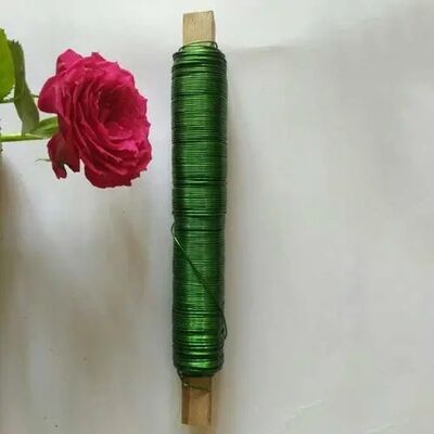 Florist Stem Wire Spool Iron Wire With Green Painted Surface For Decoration