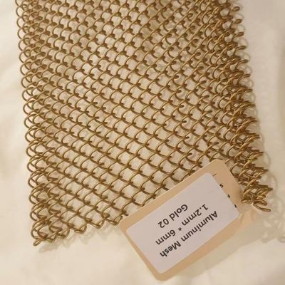 6*6mm Schwermetallkettenglied-Vorhang-Goldarchitekturaluminium für Ausstellung Hall