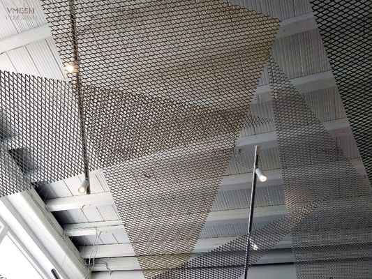 Verschobenes Aluminiumdecken-ArchitekturStreckmetall täfelt Schwarzes