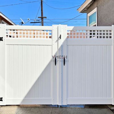 6 Fuß Outdoor Garten Weiß Billig PVC Vinyl Gitter Privatsphäre Zaun