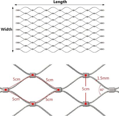 Flexibles Edelstahlseilnetz für Vogelsicherheitsnetze