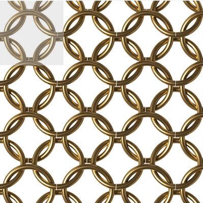 Gold- und Silber-Edelstahl-Dekorationsring, Mesh-Vorhangkette, Vorhangstoff