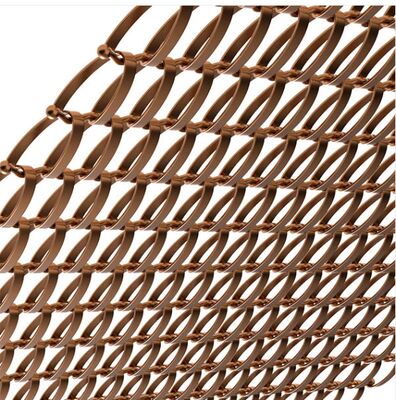 Bronzefarbener dekorativer Mesh-Architektur-SS-Dekorationsvorhang für dekorative Innenteiler aus Metall