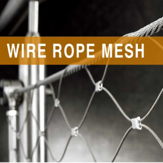 Flexible Stainless Steel Cable Mesh Diamond Opening 100*100 Rope Mesh Fence
